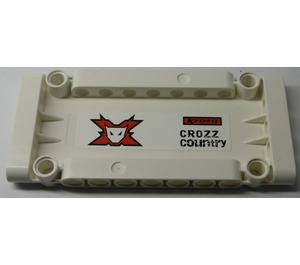 LEGO White Flat Panel 5 x 11 with 'CROZZ COUNTRY', World Racers Logo (Left) Sticker (64782)