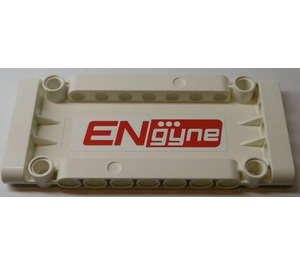 LEGO Blanc Plat Panneau 5 x 11 avec 'Engyne', World Racers logo (La gauche) Autocollant (64782)