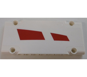 LEGO Blanc Plat Panneau 5 x 11 avec Rouge Areas (La gauche) Autocollant (64782)