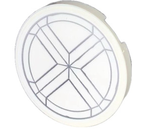 LEGO White Tile 3 x 3 Round with 'X' Sticker