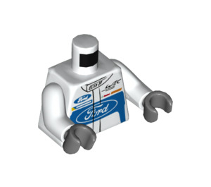 LEGO Vit Ford 2016 GT Förare Minifigur Kropp (973 / 76382)