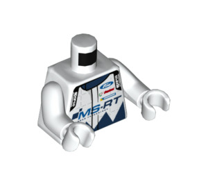 LEGO White Ford Rally Racing Driver Minifig Torso (973 / 76382)