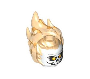 LEGO White Ghost Rider Head with Bright Light Orange Eyes (101779)