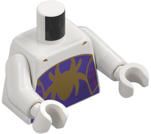 LEGO Biały Ghost-Pająk z Gold Pająk logo Minifigurka Tułów (973 / 76382)