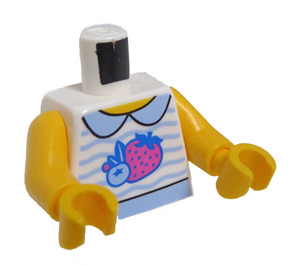 LEGO Biały Dziewczyna z Striped Sweter Minifigurka Tułów (973 / 76382)