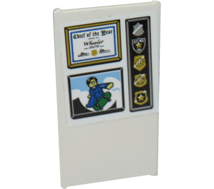 LEGO White Glass for Window 1 x 4 x 6 with Certificate and Police Badges Sticker (6202)