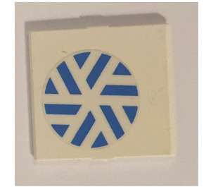 LEGO blanc Verre for Fenêtre 4 x 4 x 3 avec Bleu et blanc Snowflake Autocollant (4448)