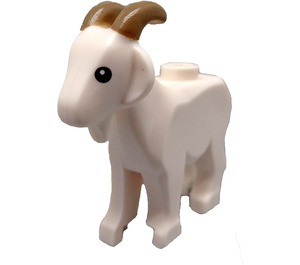 LEGO Wit Goat met Dark Tan Horns