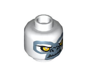 LEGO White Grizzam Head (Recessed Solid Stud) (3626 / 14055)