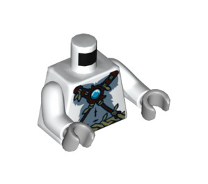LEGO blanc Grizzam Torse avec Bleu Chi (973 / 76382)