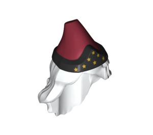 LEGO White Hair with Dark Red Wizard Hat (68512)