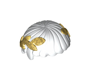 LEGO Blanco Pelo con Recto Cut Fringe con Gold Laurel Wreath (12540)