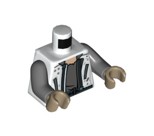 LEGO blanc Han Solo Corellian Outfit Minifig Torse (973 / 76382)