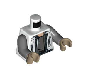 LEGO hvid Han Solo med Corellian Påklædning Minifig Torso (973 / 76382)