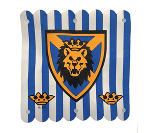 LEGO White Hanging Cloth 16 x 16 with Blue Stripes and Crowns and Shield with Lion Head