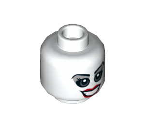 LEGO White Harley Quinn - White Arms Minifigure Head (Recessed Solid Stud) (3626 / 21955)