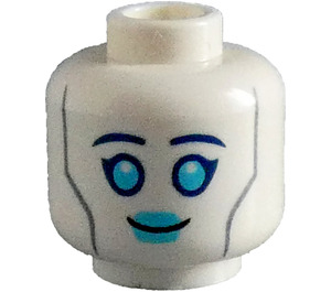 LEGO Blanco Cabeza con Azul Ojos y Boca (Espiga de seguridad) (3274)