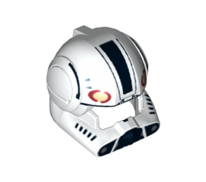 LEGO Blanco Casco con Circular Ear Protecciones con Negro y Tostado Marcas (16841 / 92093)