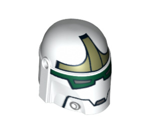 LEGO White Helmet with Sides Holes with Silver, Black, and Turquoise Pattern (14535 / 87610)