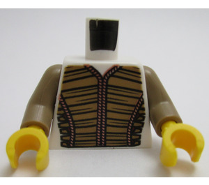 LEGO White Hero Wu Torso with Dark Tan Vest (973)