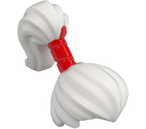 LEGO White High Ponytail with Dark Red Wrap (65425)