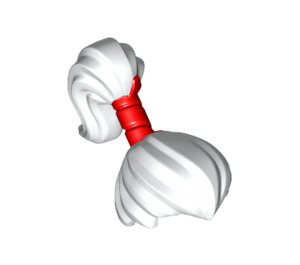 LEGO White High Ponytail with Dark Red Wrap (65425)