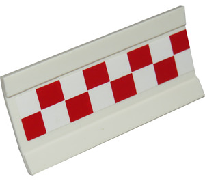 LEGO White Hinge 6 x 3 with Red and White Checkered Sticker (2440)