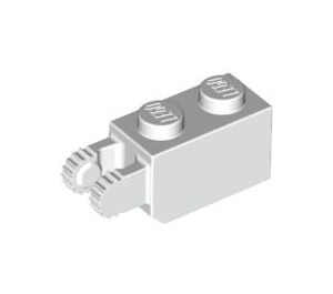 LEGO Weiß Scharnier Backstein 1 x 2 Verriegeln mit 2 Finger (Vertikale Ende) (30365 / 54671)
