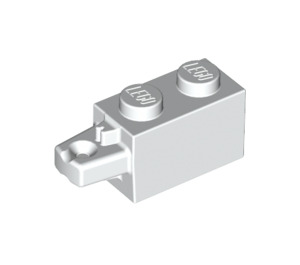 LEGO White Hinge Brick 1 x 2 Locking with Single Finger On End Horizontal (30541 / 53028)