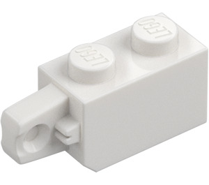 LEGO White Hinge Brick 1 x 2 Locking with Single Finger (Vertical) On End (30364 / 51478)