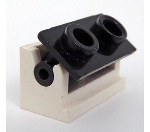 LEGO White Hinge Brick 1 x 2 with Black Top Plate (3937 / 3938)