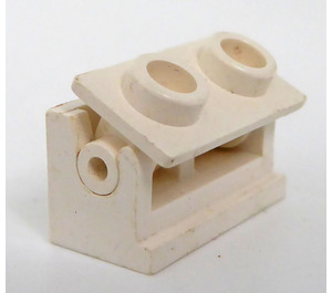 LEGO Bílá Hinge Brick 1 x 2 with White Top Plate (3937 / 3938)