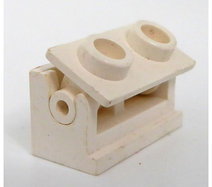LEGO Weiß Scharnier Backstein 1 x 2 mit Weiß oben Platte (3937 / 3938)