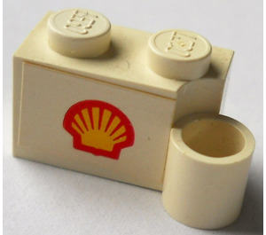 LEGO Бяло Панта Тухла 1 x 4 База с Shell Стикер (3831)