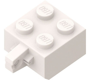 LEGO blanc Charnière Brique 2 x 2 Verrouillage avec 1 Finger Verticale (pas de trou d'essieu) (30389)