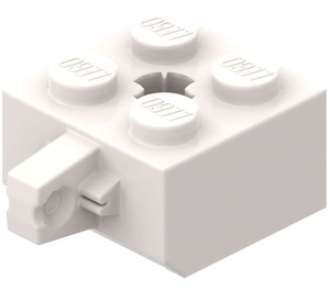 LEGO Bianco Cerniera Mattoncino 2 x 2 Bloccante con 1 Finger Verticale con foro per asse (30389 / 49714)