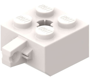LEGO Weiß Scharnier Backstein 2 x 2 Verriegeln mit 1 Finger Vertikale mit Achsloch (30389 / 49714)