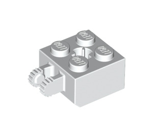 LEGO White Hinge Brick 2 x 2 Locking with Axlehole and Dual Finger (40902 / 53029)