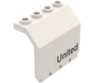 LEGO Wit Scharnier Paneel 2 x 4 x 3.3 met 'United' Sticker (2582)