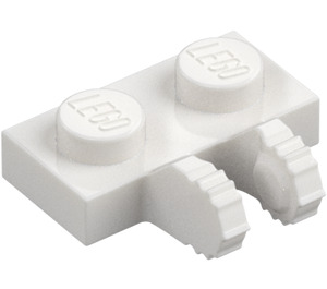 LEGO White Hinge Plate 1 x 2 Locking with Dual Fingers (50340 / 60471)