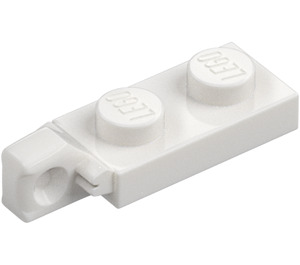 LEGO White Hinge Plate 1 x 2 Locking with Single Finger on End Vertical with Bottom Groove (44301)