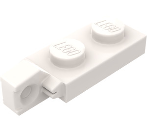 LEGO White Hinge Plate 1 x 2 Locking with Single Finger on End Vertical without Bottom Groove (44301 / 49715)