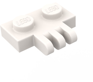 LEGO Wit Scharnier Plaat 1 x 2 met 3 Vingers (2452)