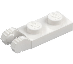 LEGO White Hinge Plate 1 x 2 with Locking Fingers with Groove (44302)