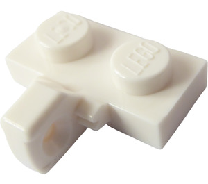 LEGO White Hinge Plate 1 x 2 with Vertical Locking Stub without Bottom Groove (44567)