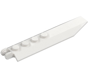 LEGO Blanc Charnière assiette 1 x 8 avec Incliné Côté Extensions (Assiette ronde en dessous) (14137 / 30407)