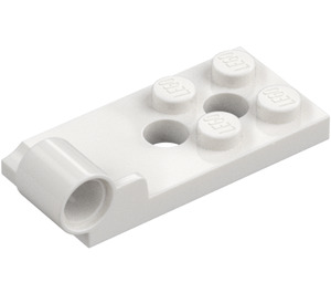 LEGO Blanc Charnière assiette Bas 2 x 4 avec 4 Tenons et 2 trous de broches (43056)