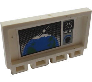 LEGO White Hinge Tile 2 x 4 with Ribs with Screen and 38 Sticker (2873)