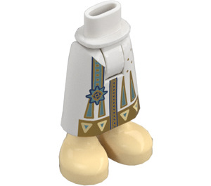 LEGO Wit Heup met Medium Rok met Zandbruin Shoes (59794)