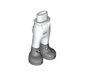 LEGO blanc Hanche avec Pants avec Argent Boots et blanc Clasps (16925 / 35573)
